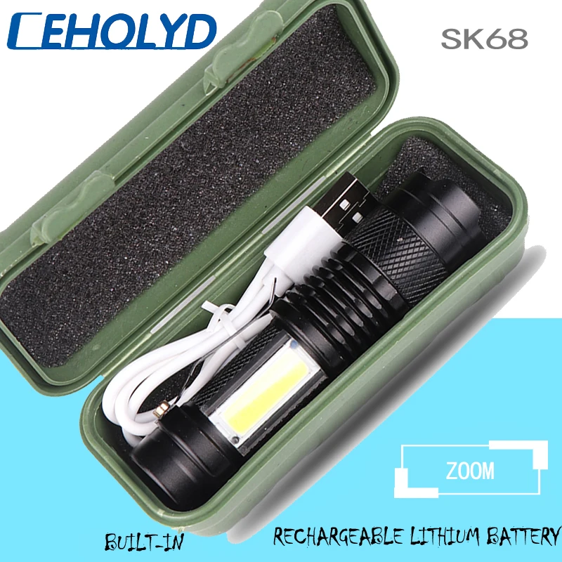 

XP-GQ5 2000lm Built in Battery Adjustable Zoomable Light 10w Mini Led Flashlight Lantern Torch Aluminum Sport Bulbs