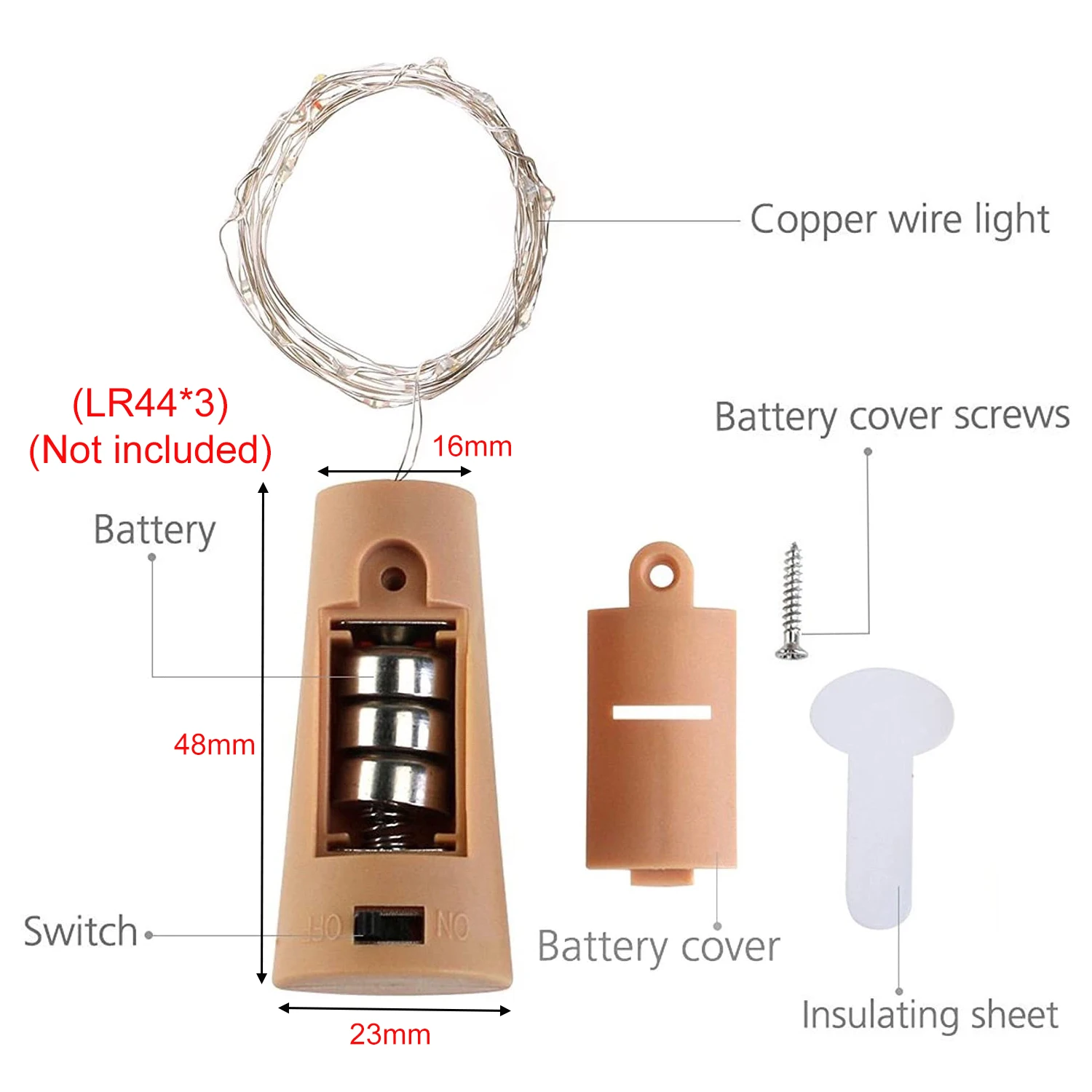 Guirlandes solaires à piles en forme de liège pour Noël, lumière LED dégradée, guirlandes de bouteille, décoration de fête de mariage à la maison