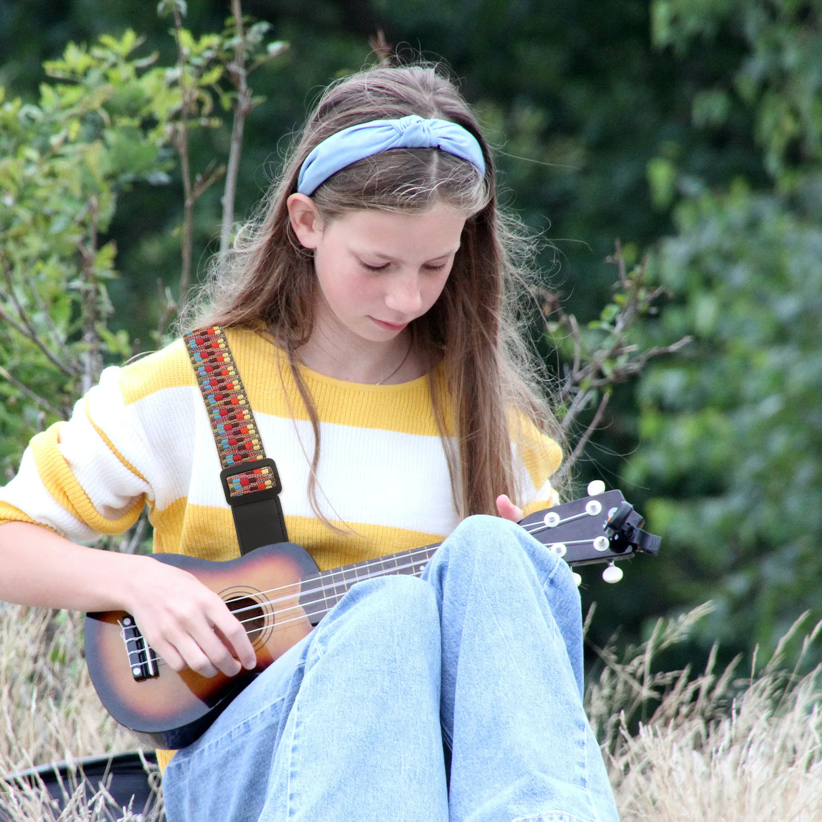 

Ukulele Strap Adjustable Guitar Belt Printing Shoulder Neck Cotton Instrument Accessories