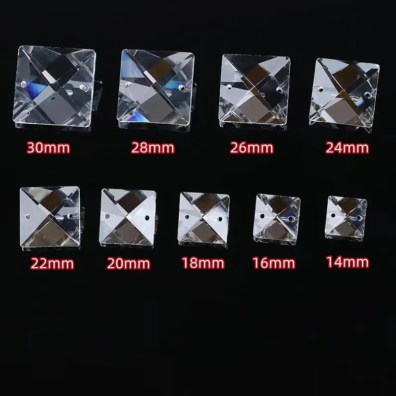 clear crystal square beads para guirlandas corda pendurada casa casamento casamento feng shui decoracao suncatcher atacado 12 mm30 mm 01