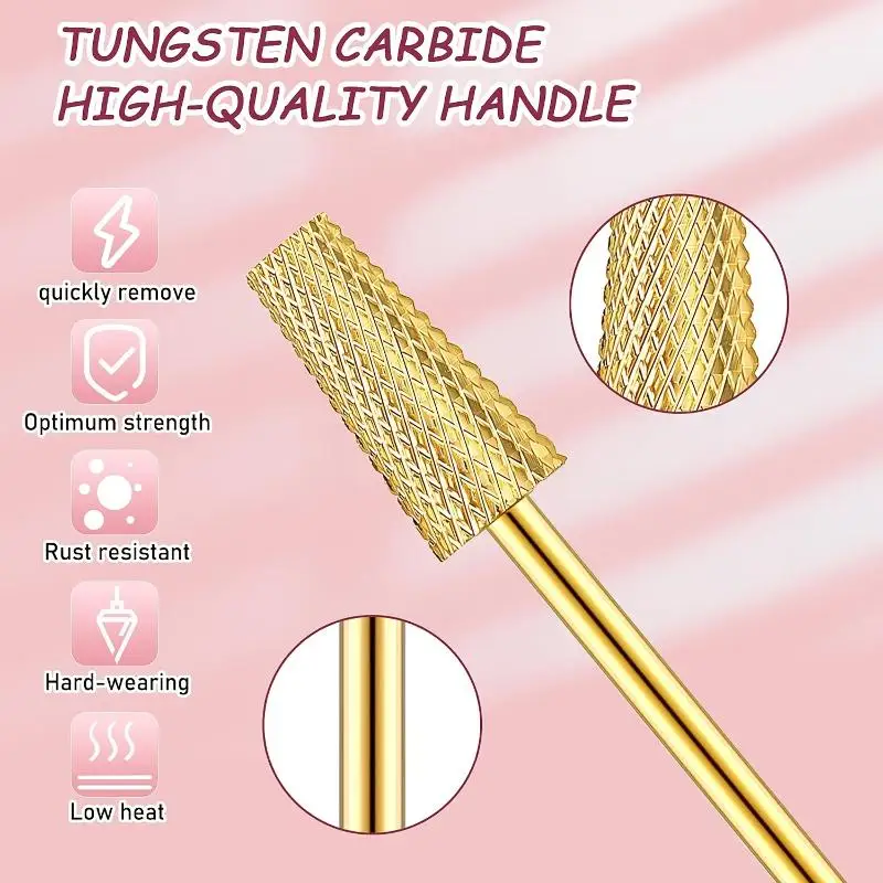 

Nail Drill Bits Set Tungsten Carbide Three Pieces for Electric Nail File Manicure Tool Polish Cuticle Cleaning at Home or Salon
