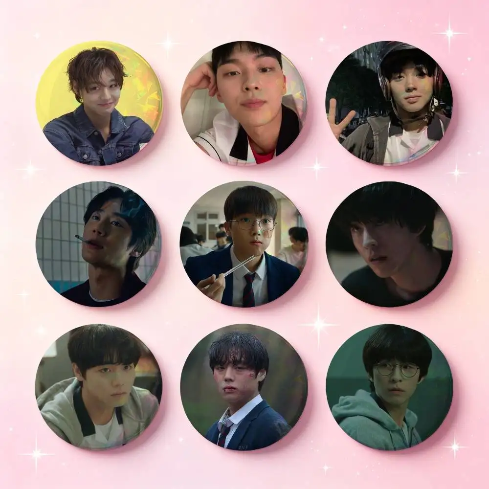 Korean Campus Action Drama Weak Hero Badges Button Round Creative Pin Brooch Badge Bag Decor Accessories Collect Friends Gifts