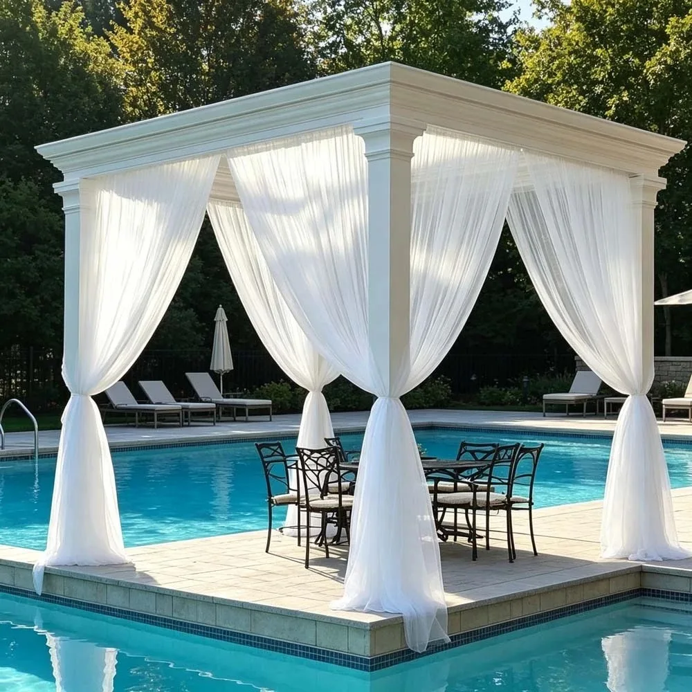 Large Hanging Bug Net for Bedroom Outside Breathable Fine Mesh Insect Screen for Gazebo Balcony Backyard Portable White/black