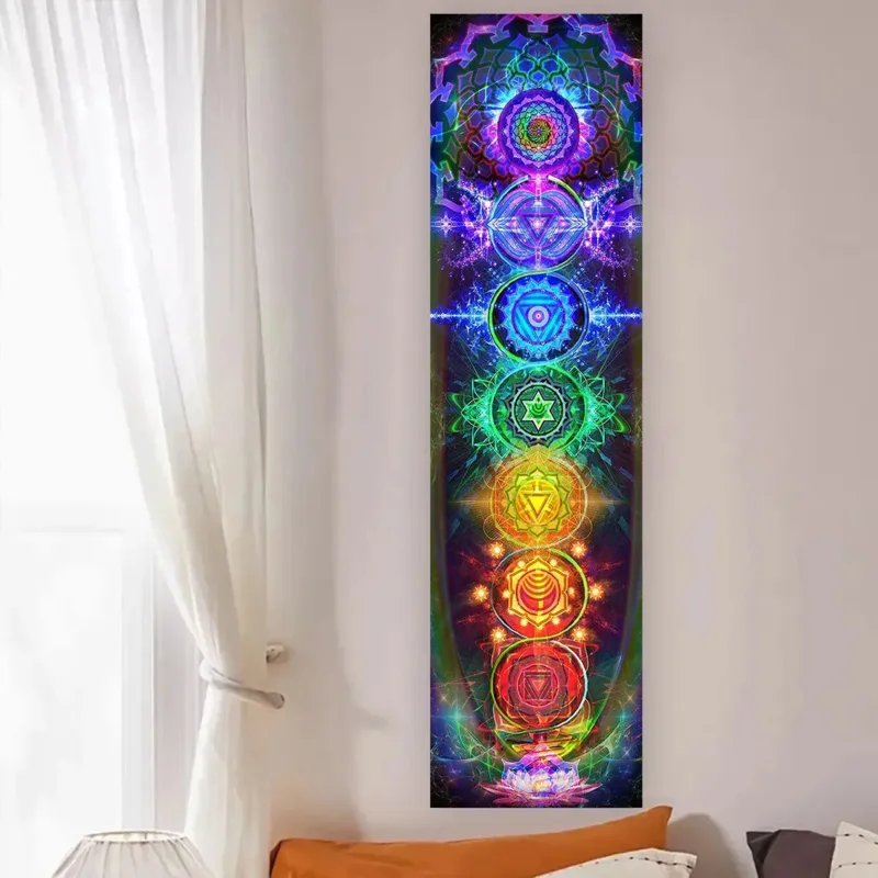 Tapestry for Bedroom Tapestry Clearance Seven Chakras Art Yoga Meditation Energy Totem Living Room Wall Decoration