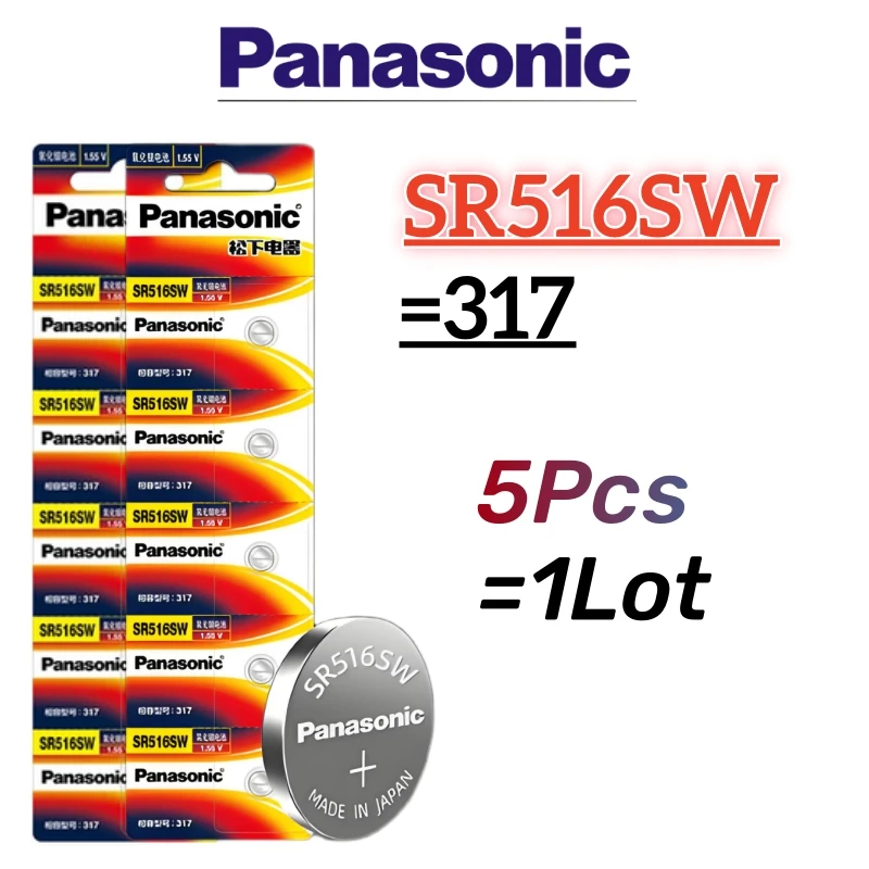 5 قطعة بطارية باناسونيك الأصلية SR416SW SR512SW SR516SW SR527SW SR716SW SR521SW 337 335 317 319 379 AG0 LR521 179 LR63 بطارية #4
