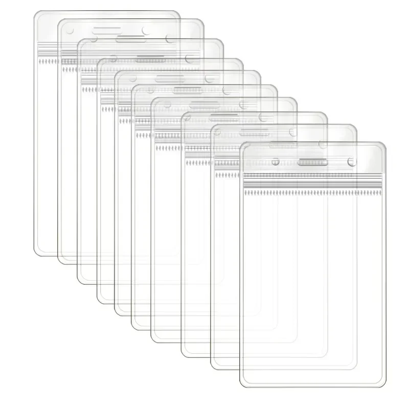 20/10Pcs Transparent Card Protector Case for ID Badge Credit Cards with Resealable Zip Office Supplies Waterproof Card Holder