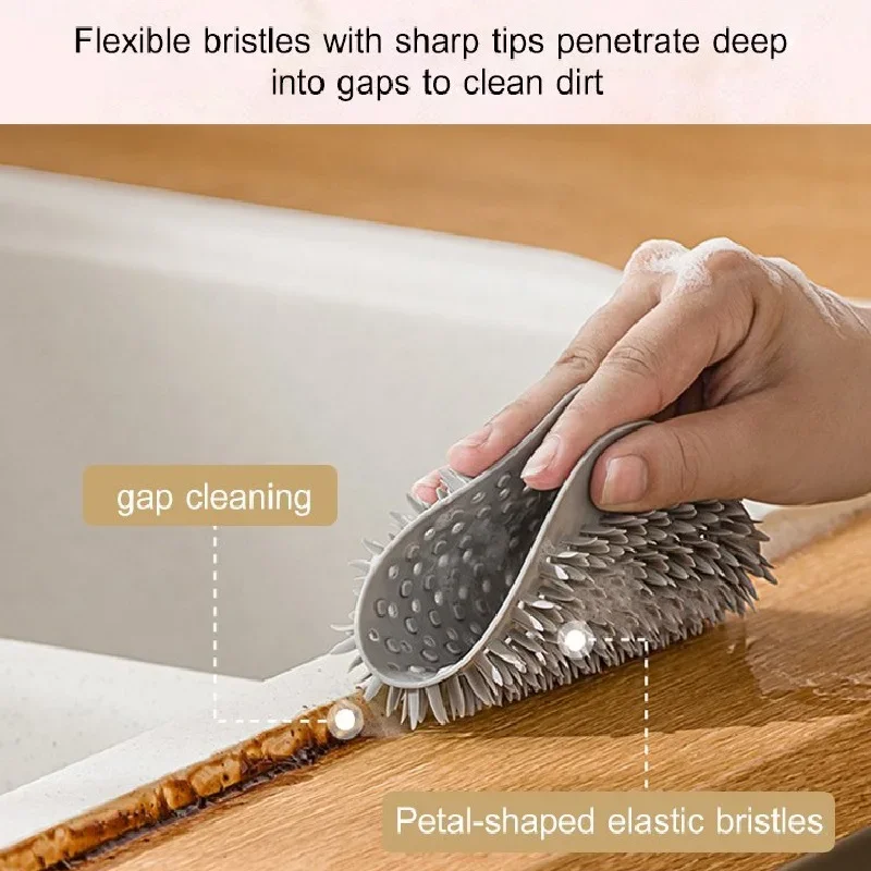 Silicone Dish Brush Sponge Washing Tool Scrubber Household Cleaning Sponges Brushes for Kitchen