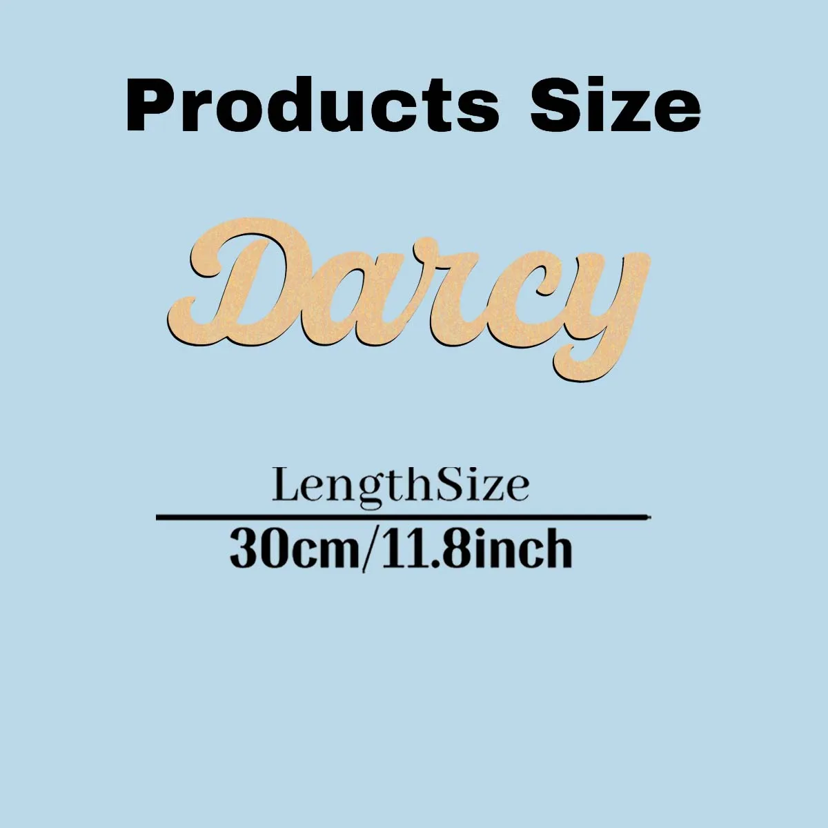 1pc Cartoon Darcy example Customizable Text Laser-Cut Sign Wooden Plaque Wooden Sign Handcrafted with Elegant Cursive Lettering