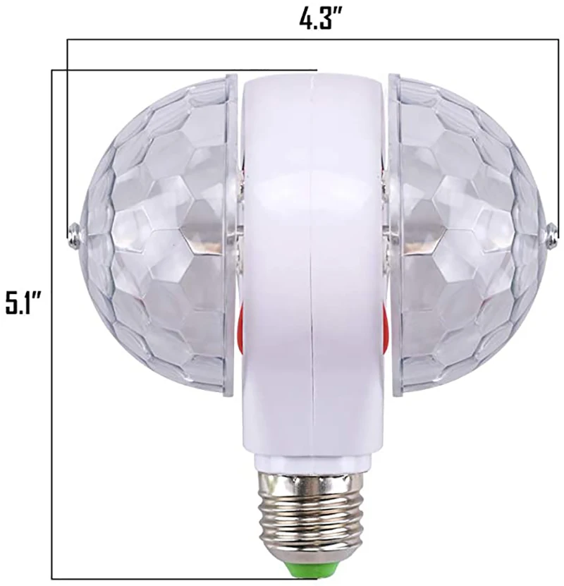 Pop E27 LED Dual Head Magic Stage Disco Lamp Rotating Headed 6W LED Stage Light Colorful Light Bulb For Holiday Party Bar KTV D