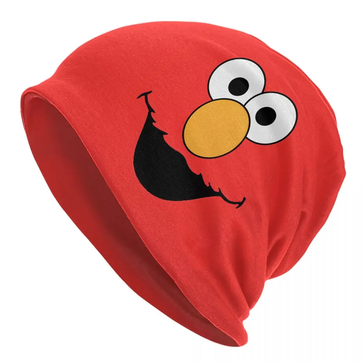 

S-Sesame Street Elmo Skullies Beanies Hat Sesame Street Cartoon Comedy Goth Men Women Street Caps Warm Dual-use Bonnet Hat