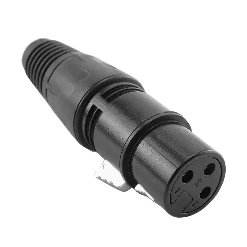 XLR 3 Audio Jack Male to Female Plug Microphone Video Connectors Waterproof Black Connector for Audio Equipment