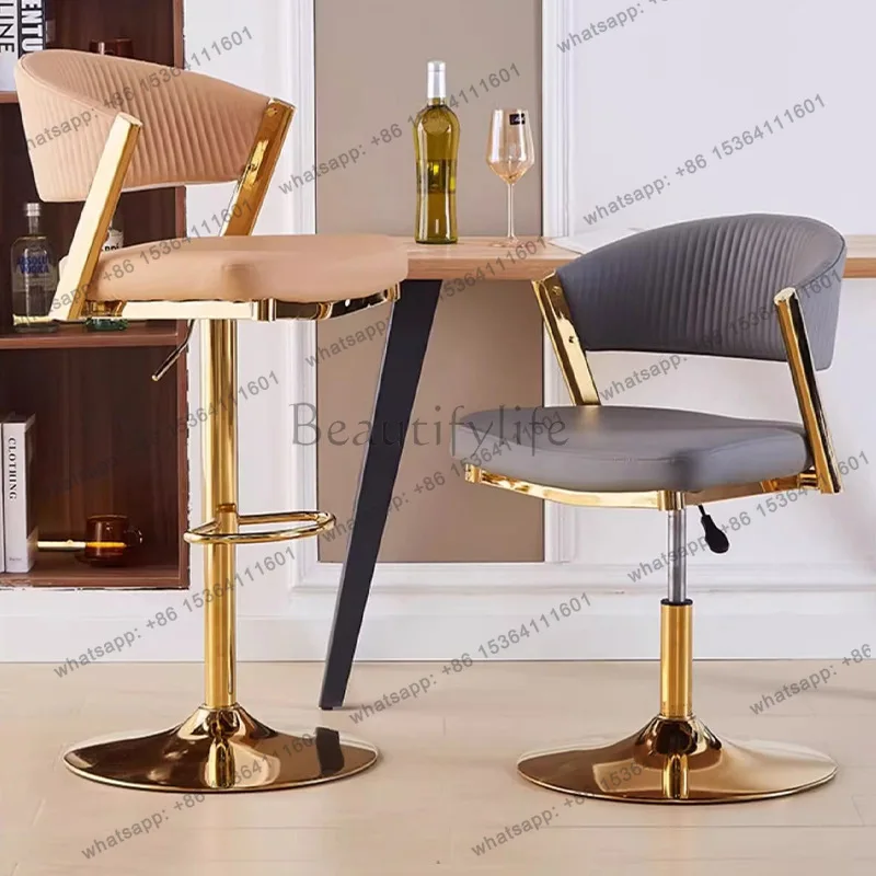 LS custom lift-bar rotating cashier chair with raised backrest and high legs for hair salons