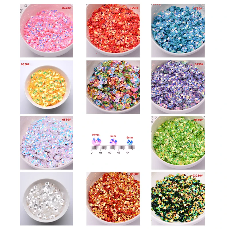 6/8/10mm Plum pointed concave shape Sequins Shape PVC loose Sequins Glitter Paillettes for manicure/sewing/wedding accessories