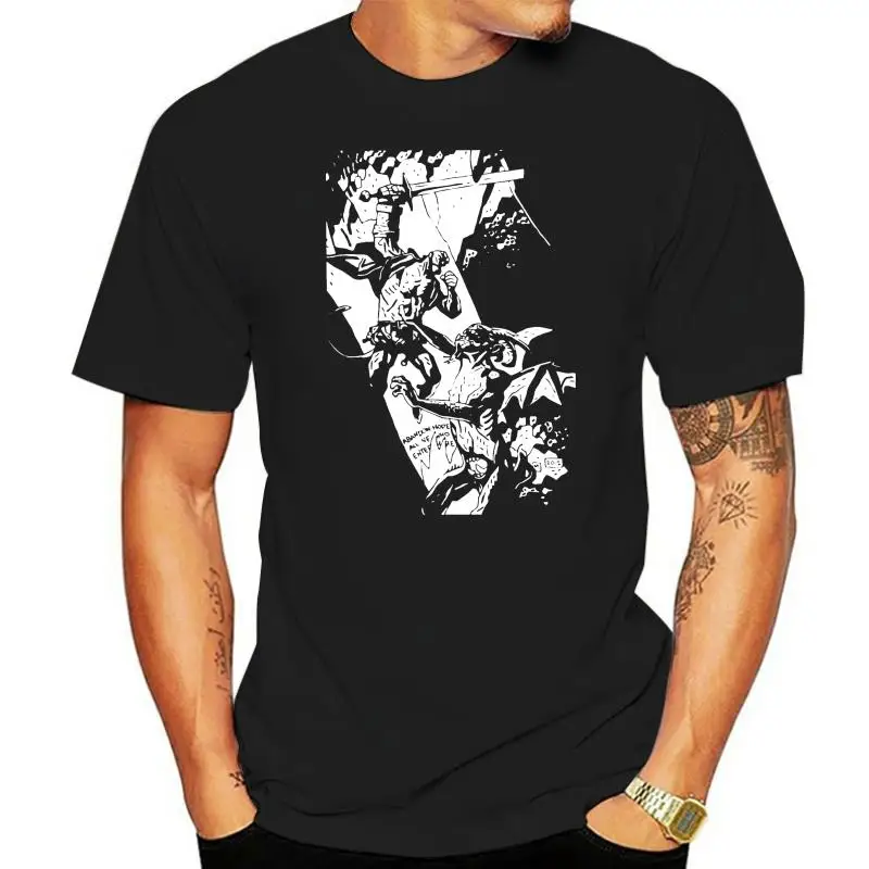 Hellboy in Hell Tracing Tee Shirts Creative Classic Male Short Sleeve Purified Cotton T-Shirt Crew Neck T Shirts Big Size Unique