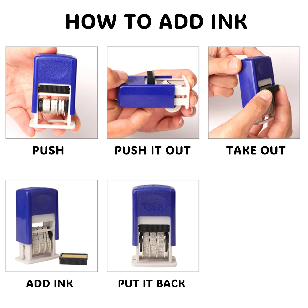 Fotografia 3: Carimbo de data auto-tinta para papel, pacote, scrapbooking