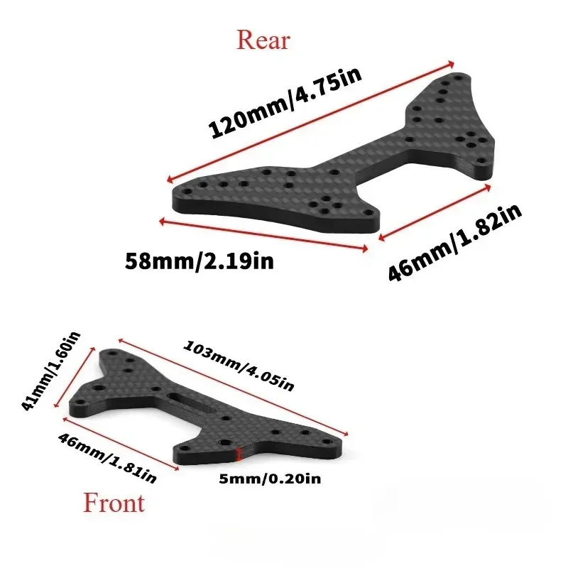 For 1/7 ARRMA  INFRACTION 6S BLX LIMITLESS ALL-ROAD V2 Carbon Fiber Front & Rear Shock Tower RC Car Truck Parts