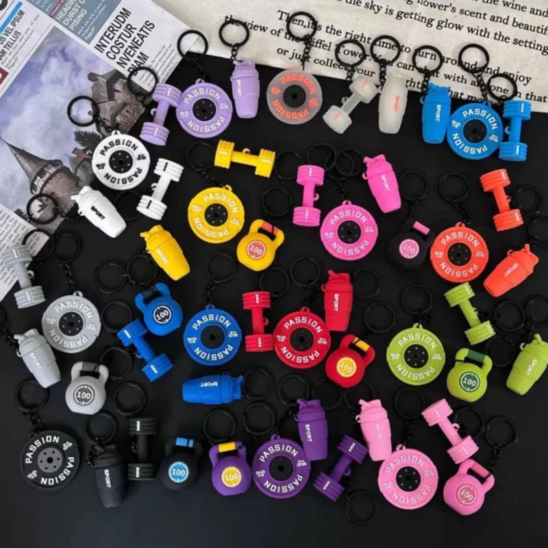 Motivational Silicone Fitness Keychain for Gym Lover,Weightlifting Accessory New Kettlebell Keychain