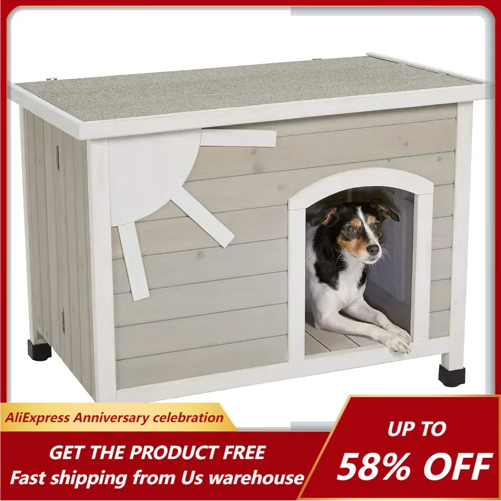 Puppy Folding Outdoor Wood Dog House No Tools Required for Assembly Dog House Ideal for Small Dog Breeds Pet Supplies Products