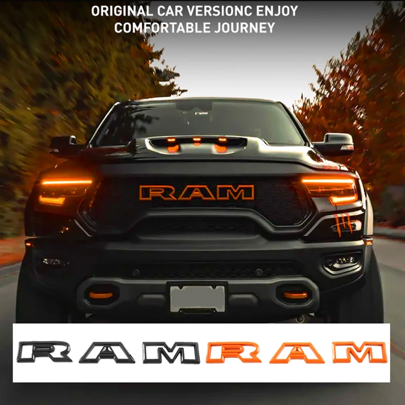 ABS Auto Frontgrill Emblem Aufkleber für Dodge Ram Logo TRX 2021 2022 2023 Motorhaube Abzeichen Sticker Auto Tuning Zubehör