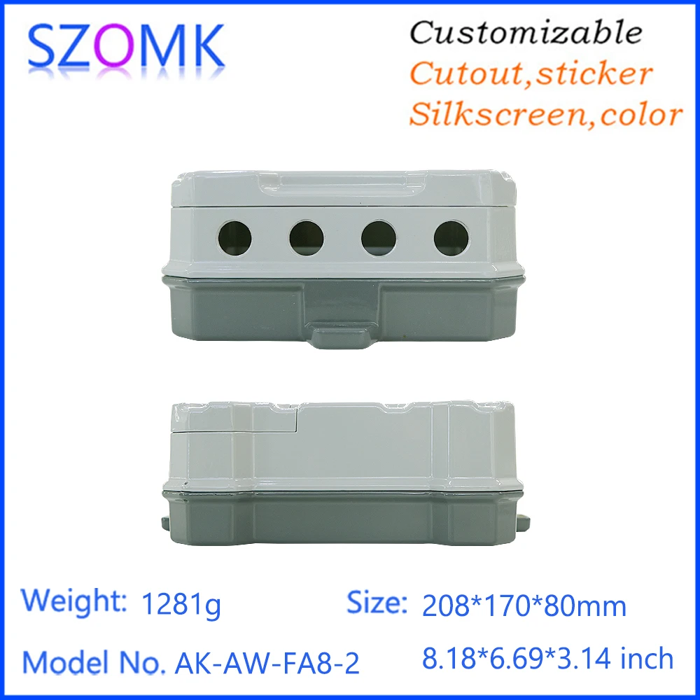 1PC Cast Aluminum Waterproof Junction Box Metal Button Power Wire Terminal Box for Indoor And Outdoor Use Aluminum Alloy