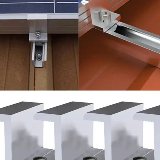 10Pcs 30-45mm Solar Photovoltaic Mounting PV End Clamps Solar Panel Racking Mounts Accessories For Solar Module