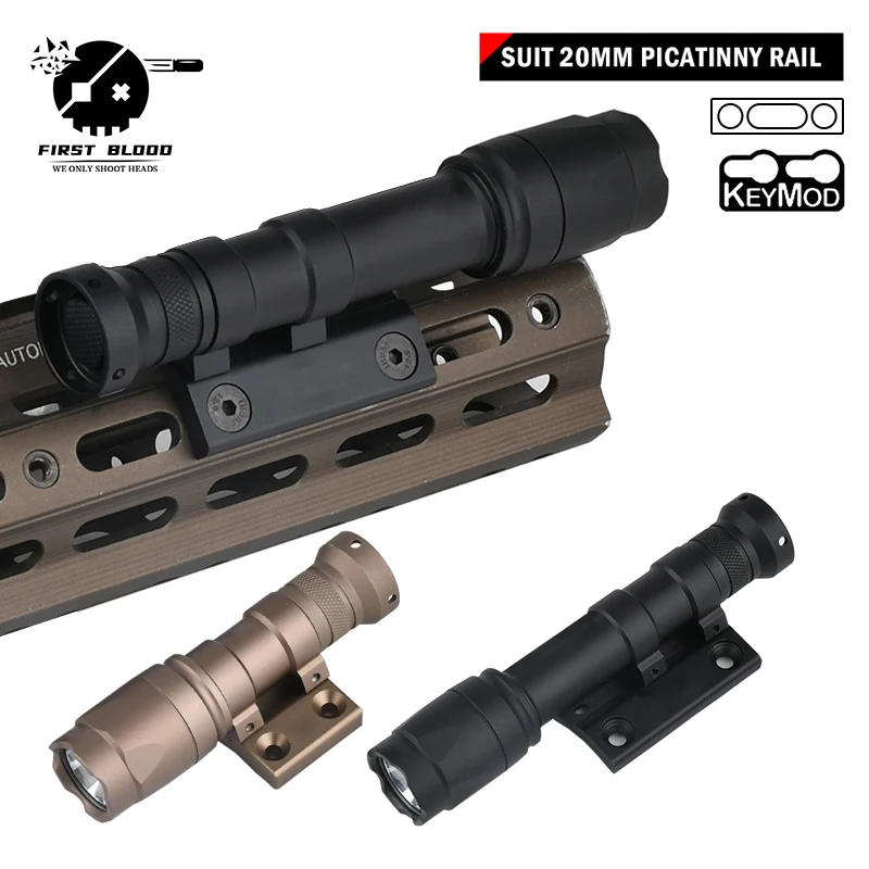 Tactical DD Offset Mount M300/M600 Flashlight Metal Base M/KEYMOD SMR 20mm Picatinny Rail For Hunting Airsoft Weaponlight