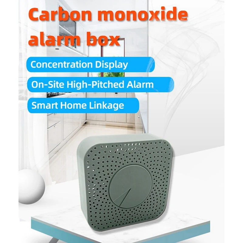 Detector de alarma de monóxido de carbono CO, compatible con aplicación remota, Control de función de alarma, Tuya