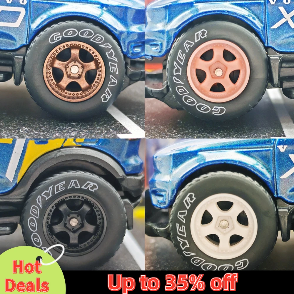 1/64 Model Auto Wielen Met Rubber All-Terrain Banden Werken S1 Refitting Onderdelen Voor Off-Road Voertuig Hotwheels D: 17Mm 1 Set