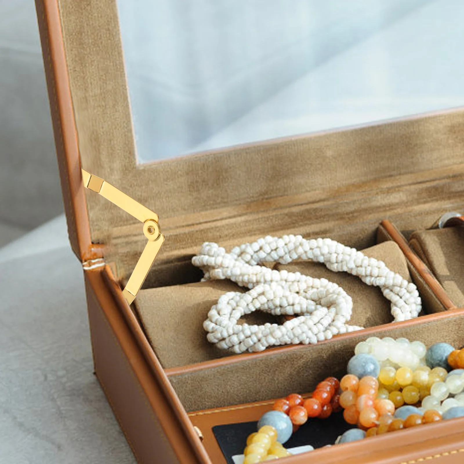 

6pcs Hinges Iron Wood Boxes Toy Jewelry Lid Support Stay Chest Hinges Wooden Box Heavy Duty Folding Small Easy Installation Long