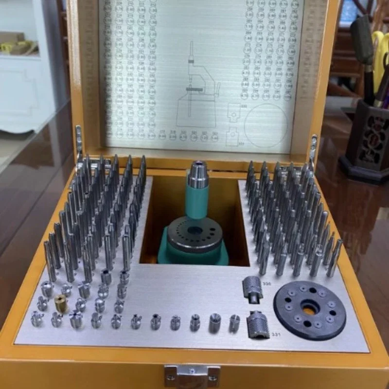 Watch repair tools 130 precision punch table set, punch machine balance wheel pendulum shaft disassembly tool