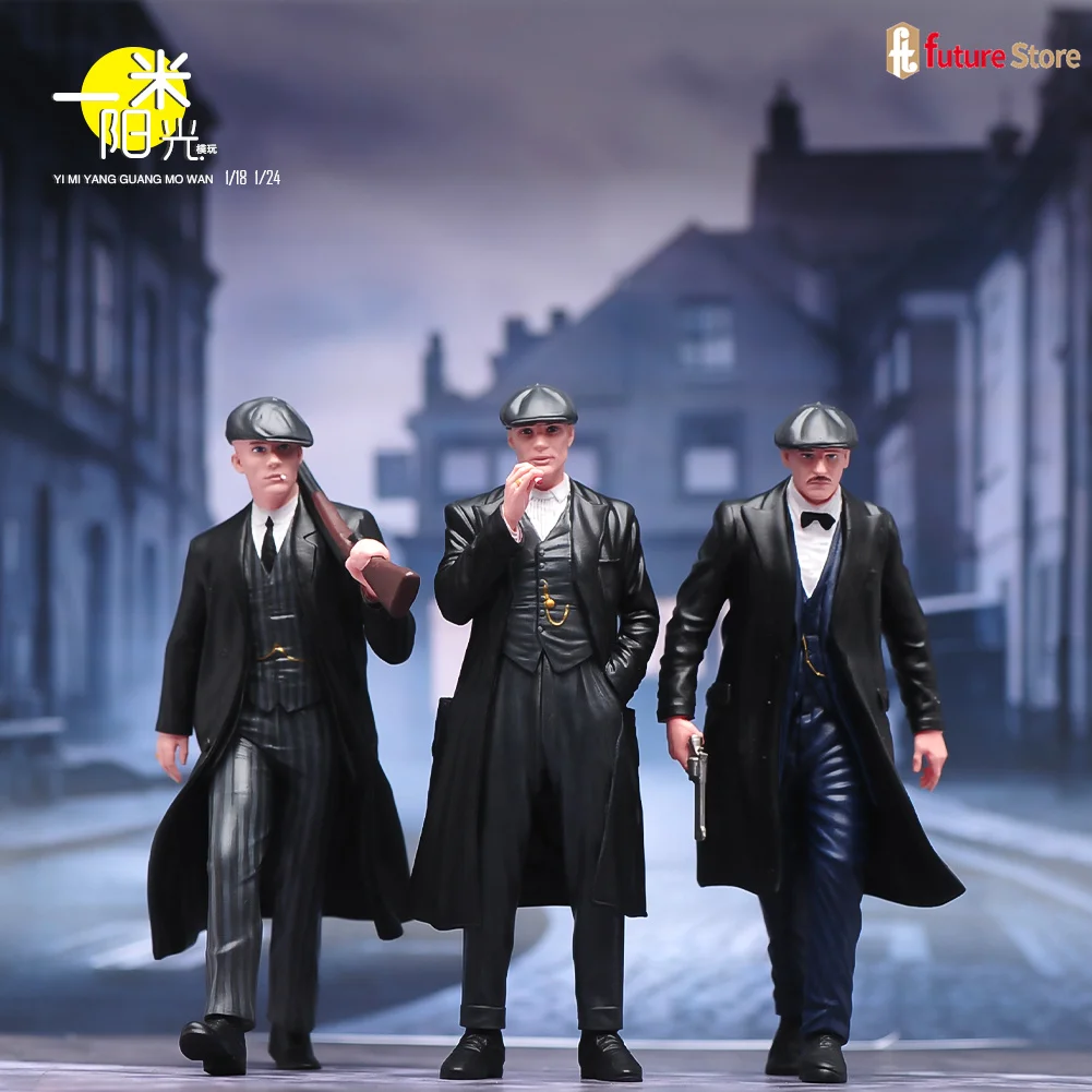 Miniature Figure 1/87 1/64 1/43 1/24 1/18 Gang Characters Men Hold Gun Walking Scene Diorama Model Mini Doll Props Decor Display