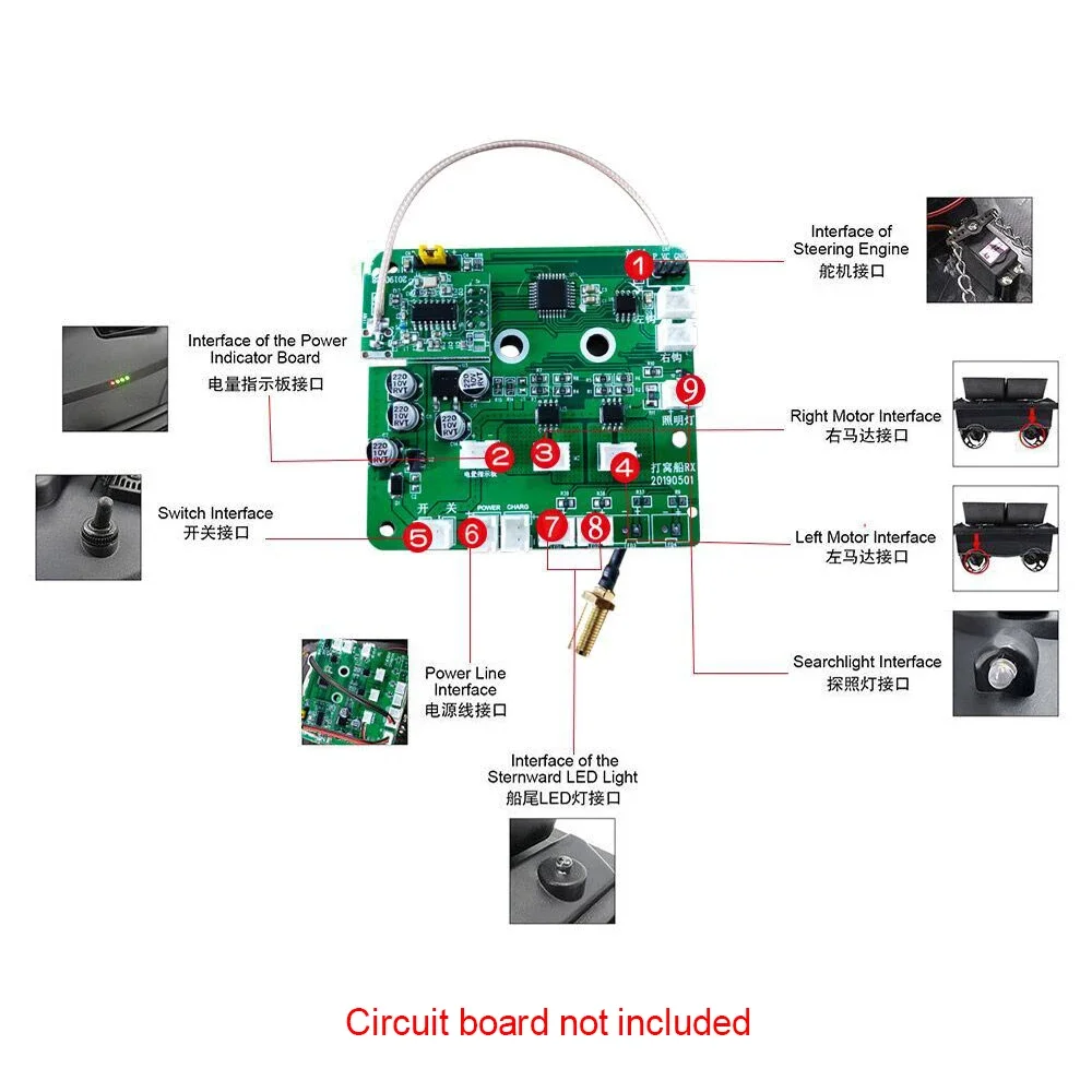 Flytec-KIT de accesorios para barco de cebo de pesca RC, adecuado para Motor sin escobillas para volver a montar, actualización a barco GPS, 2011-5