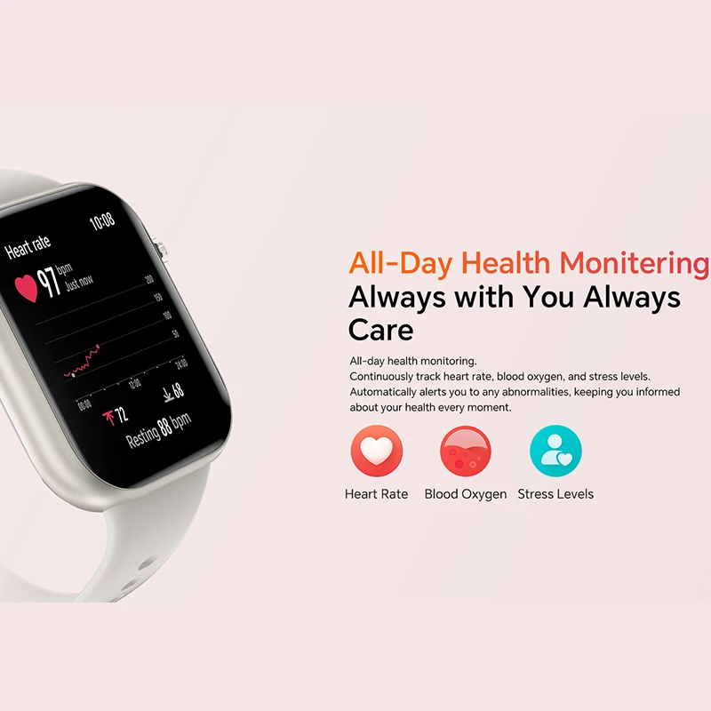 النسخة العالمية HONOR Choice Watch 2i 1.85 بوصة شاشة AMOLED مراقبة الصحة طوال اليوم عمر البطارية 14 يومًا