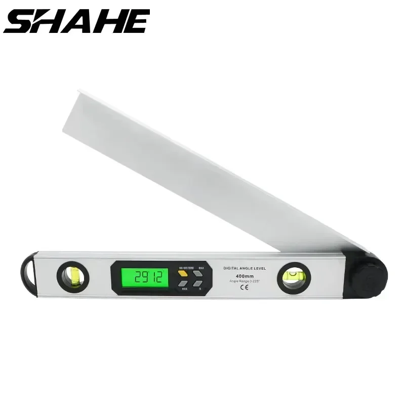 SHAHE Digital Angle Finder Protractor Ruler Digital Goniometer 400mm 225°with Horizontal And Vertical Level LCD Display Ruler