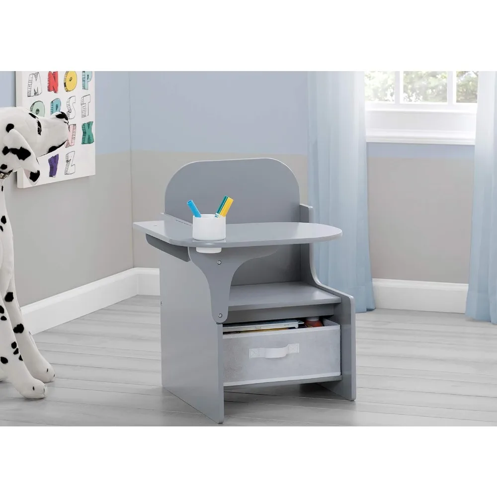 MySize-Silla de escritorio con contenedor de almacenamiento, color gris