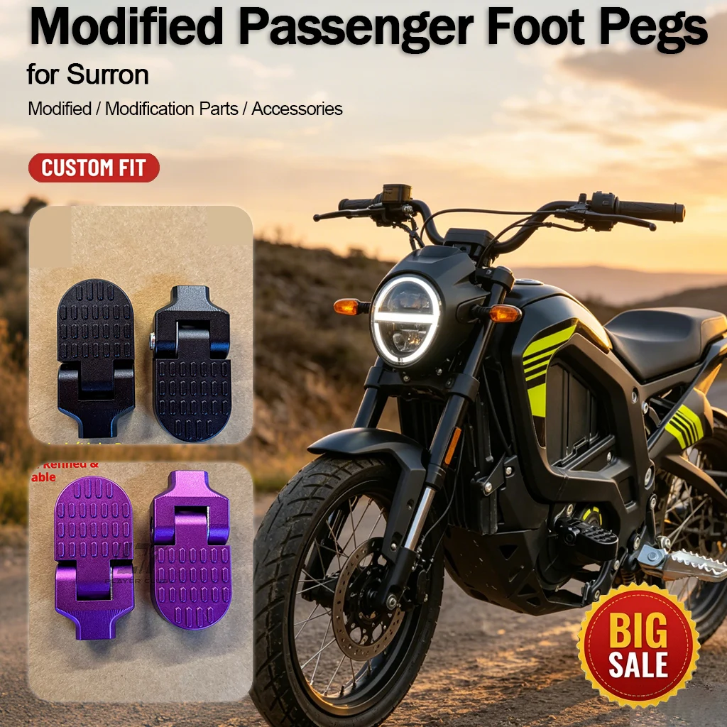 

Compact Durable Modified Passenger Foot Pegs Pre-set Fender Mount Non-destructive Install Motorcycle Mod Accessories for Surron