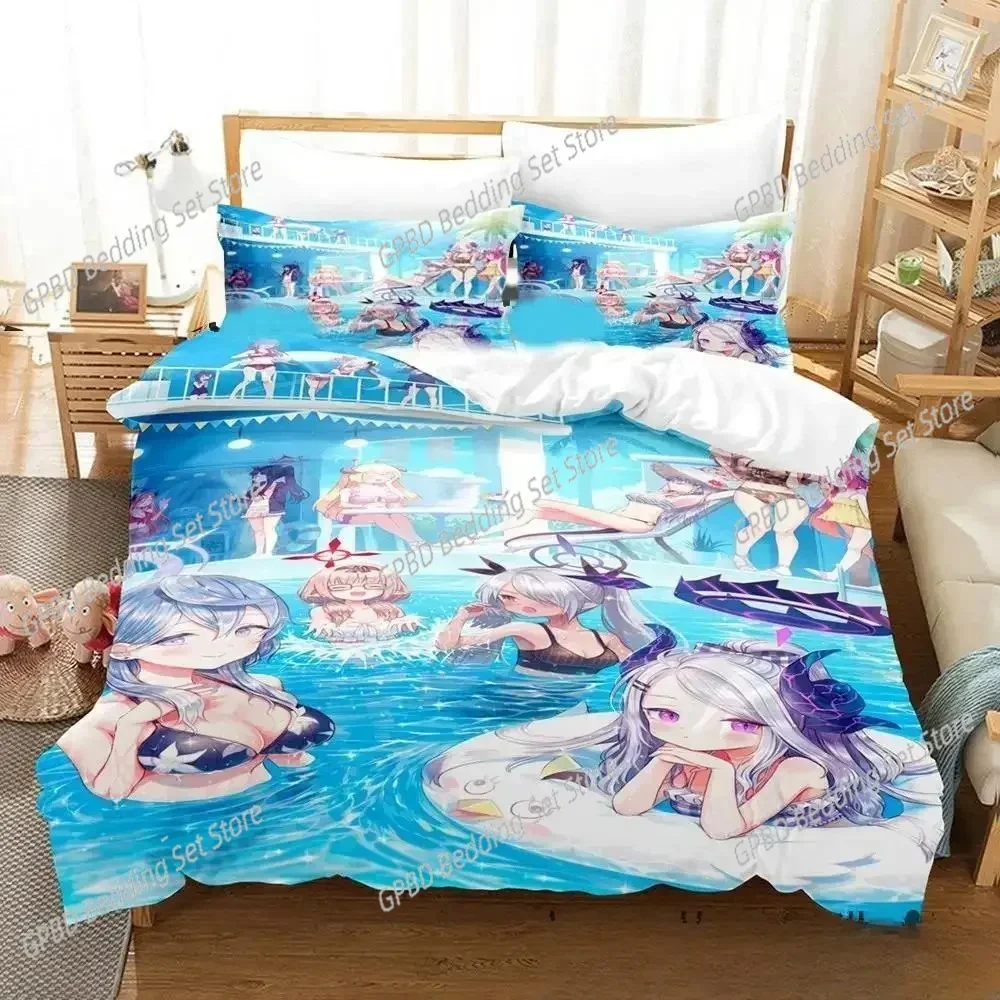 

Anime Game Blue Archive Bedding Set Single Twin Double Queen King Cal King Size Bed Linen Set