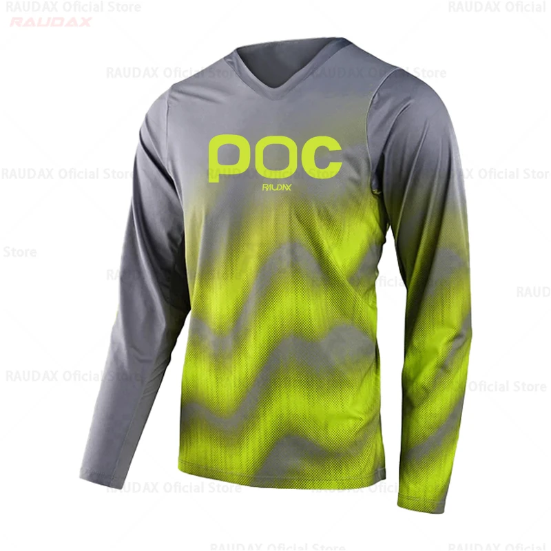 2023 RAUDAX POC Motorcycle Mountain Downhill Jersey MTB Offroad DH Bicycle Shirt Cross Country Mountain Summer Bike Jersey