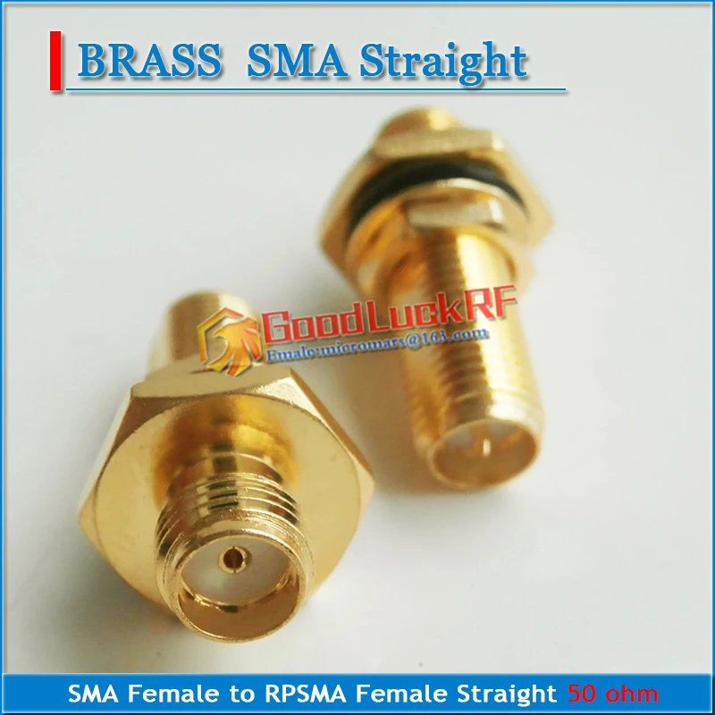 1X Pcs SMA Female To RP-SMA RPSMA RP SMA Female Plug O-ring Washer Bulkhead Panel Mount Nut Gold Plated Brass RF Connector