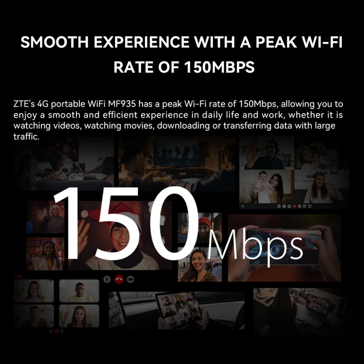 ZTE MF935 موبايل واي فاي هوت سبوت Cat4 150Mbps مودم صغير خارجي هوت سبوت 4G LTE راوتر مع فتحة للبطاقات Sim بطارية 2000mAh