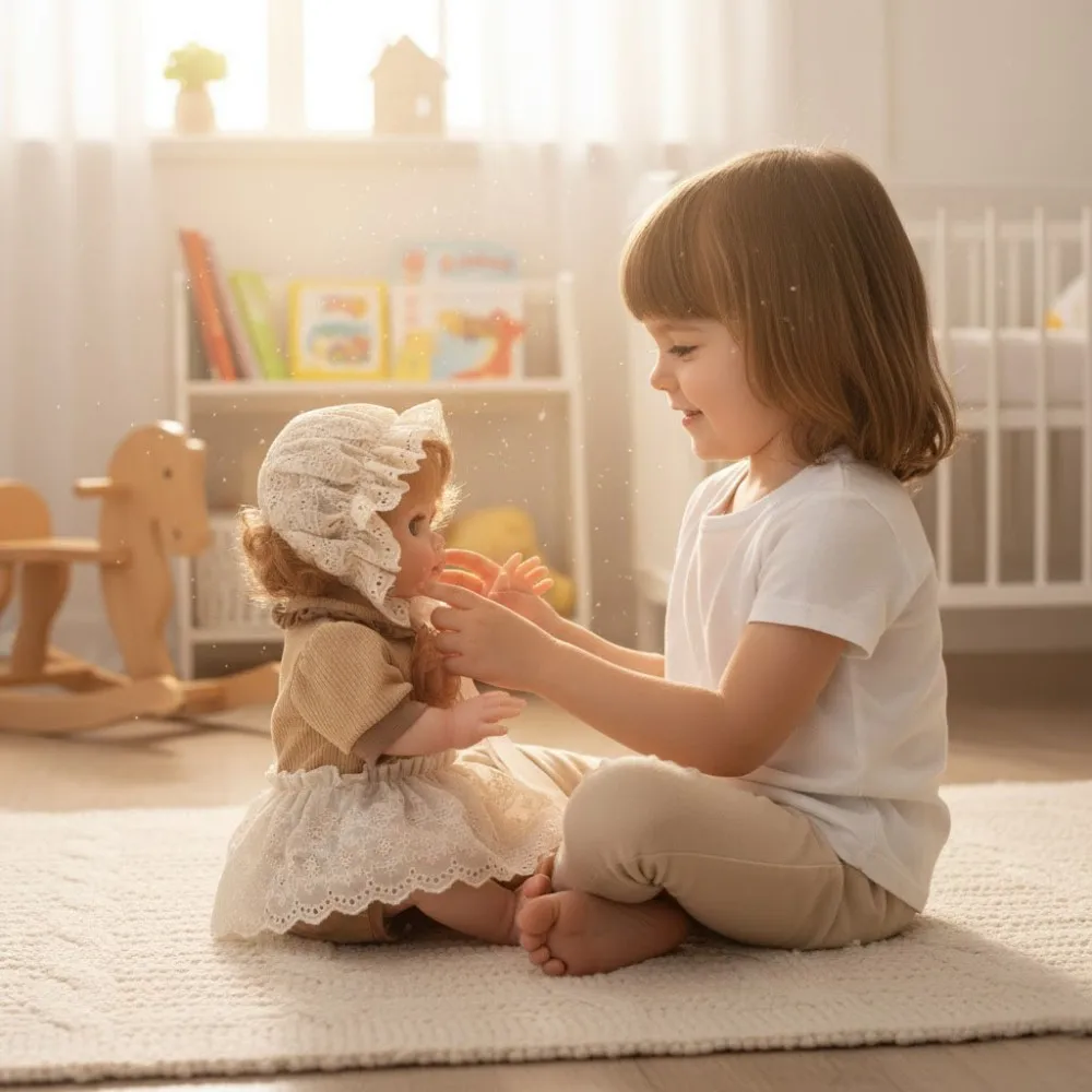 클로버레이 18인치 오리지널 카와이 리얼리틱 리본 베이비 돌 슈퍼 큐트 소프트 비닐 인형 고품질 수제 장난감 어린이 크리스마스 선물