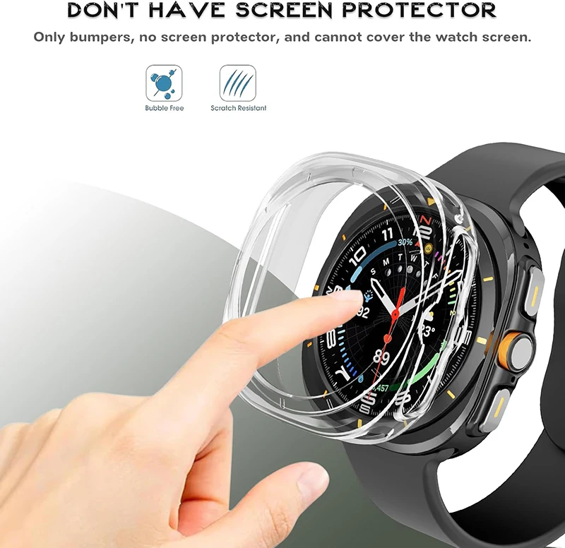 TPU Hollow Case For Samsung Galaxy Watch Ultra2 2026 Screen Protector Protective Cover For Galaxy Watch Ultra 47mm 2025 2024
