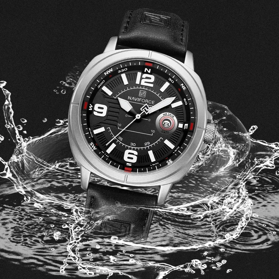 NAVIFORCE  High Quality PU Band Calendar Male Wristwatch Brand Men Quartz Watch Auto Date Display Waterproof Clocks Reloj Hombre view 5