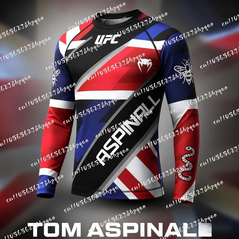 

Осень/зима, модная синяя боксерская толстовка UFC Unrivaled Tom Aspinall MMA # 321 Большие дышащие быстросохнущие длинные рукава