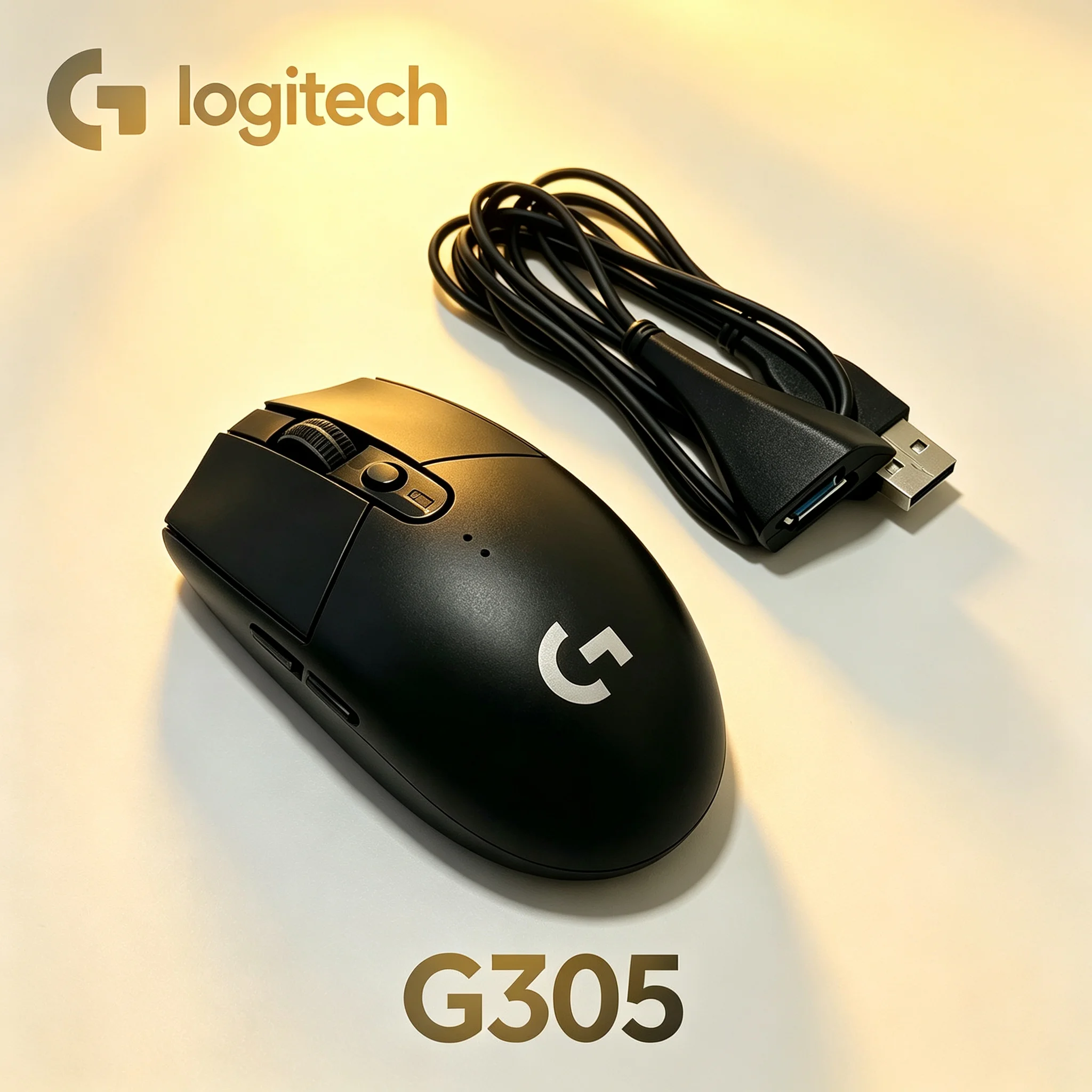 Logitech G305 Wireless Gaming Mouse Including Transfer Adapter Cable Matte Surface Mice For Long‑Time Gaming And Office Working