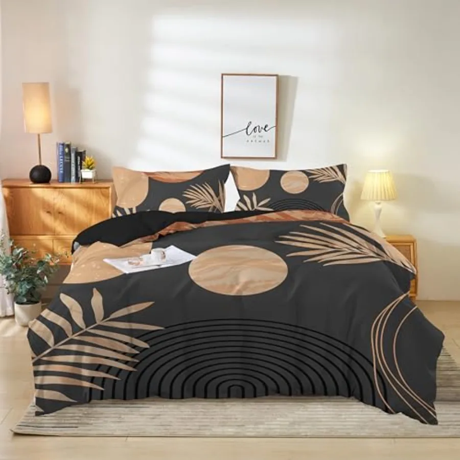 

Duvet Cover Abstract Arch Sun Modern Mid Century Boho Bedding Sets for All Seasons 3 Pieces Home Bedroom Decorations Soft Micro