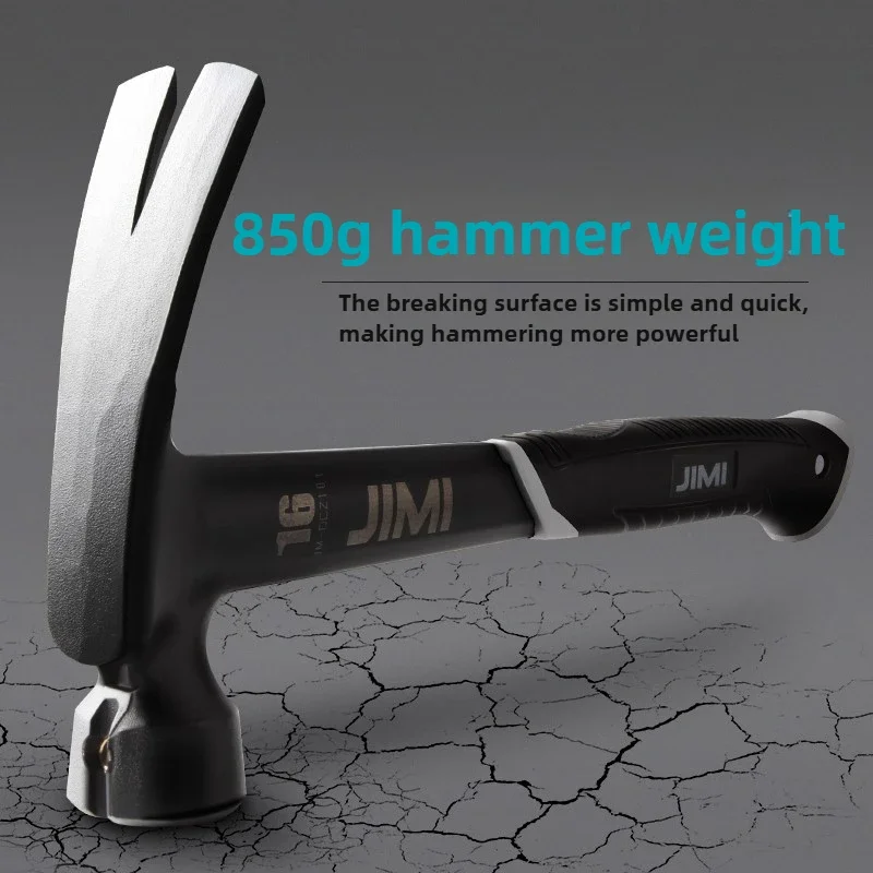 JIMIHOME Claw Hammer with Magnetic Nail Holder, Rip Claw Hammer with Milled Face & Shock-Absorbing Reduction Grip