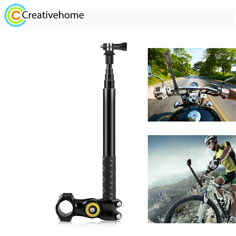 PULUZ Camera Motorcycle Bicycle Bracket Adapter Handlebar Fixture Mount with Monopod Stand