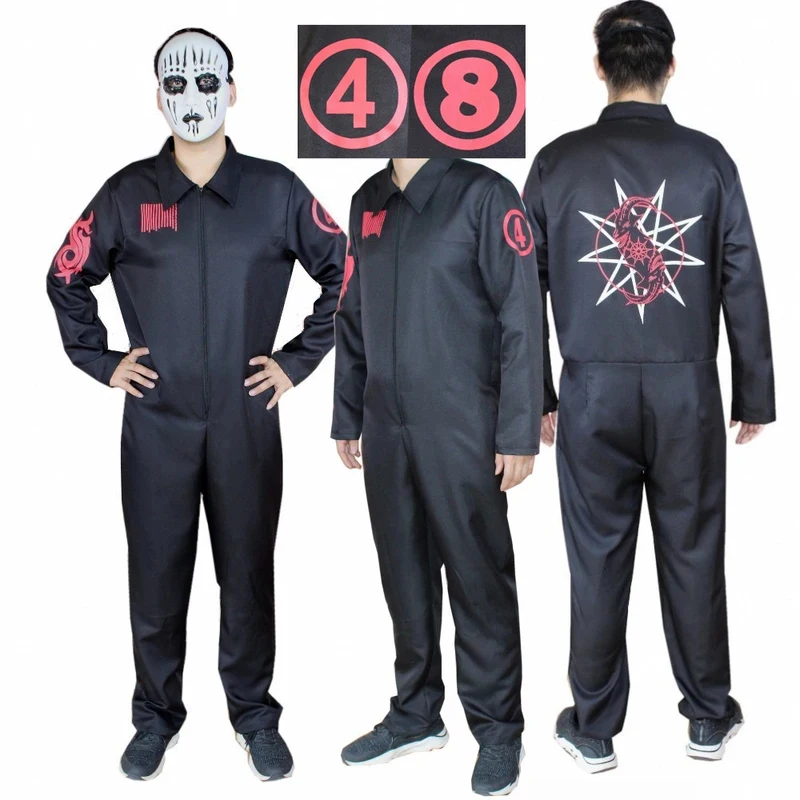 COSAnime 新しいスリップノットジャンプスーツ女性男性 No.4 と No.8 ハロウィンパーティーコスプレ衣装マスクなしハロウィン衣装プロ 1