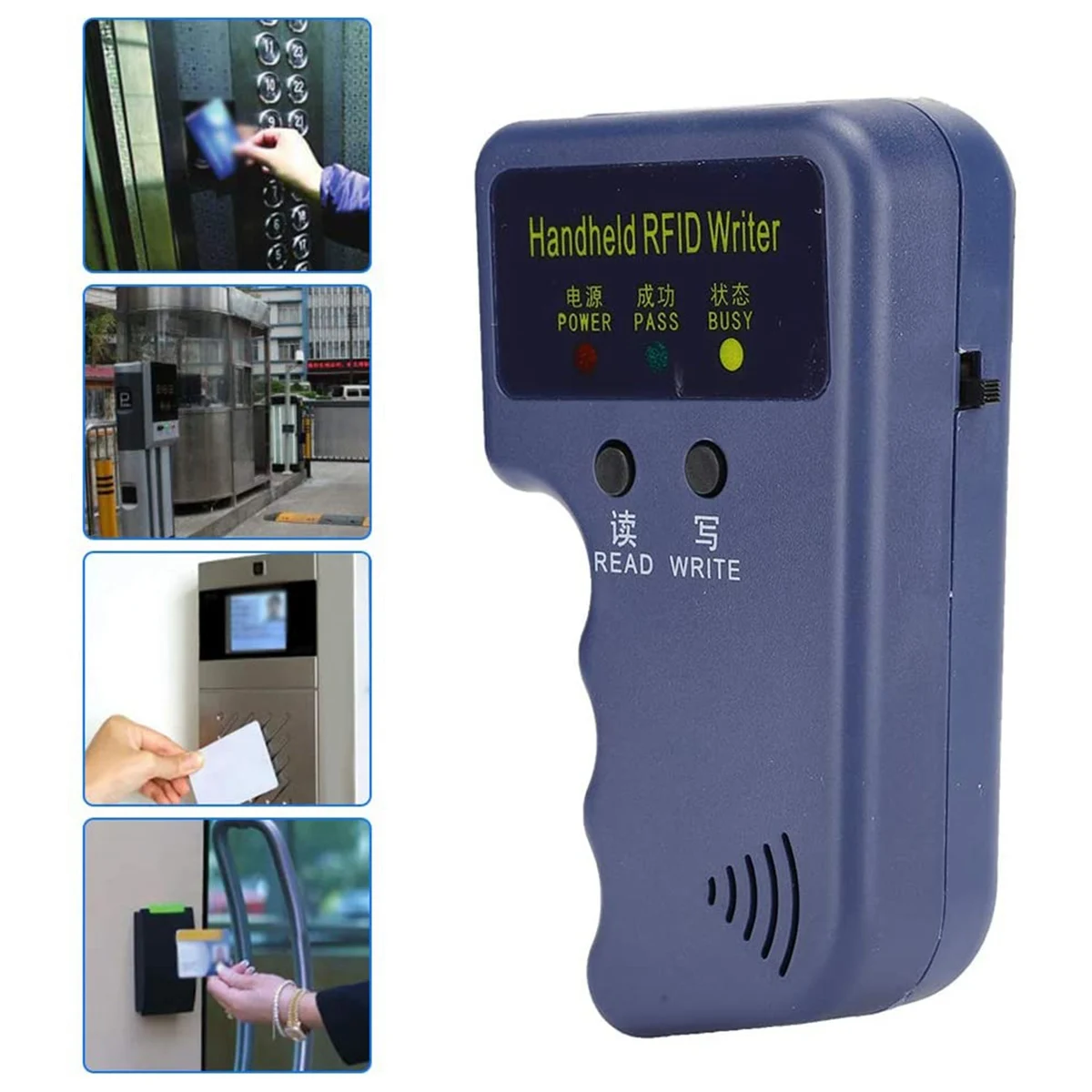 Handheld-RFID-Kartenkopierer, 125 kHz ID (EM4100/HID/AWID), Duplikator, Lesegerät, Schreibgerät mit 6 beschreibbaren Schlüsselanhängern + 6 beschreibbaren Karten